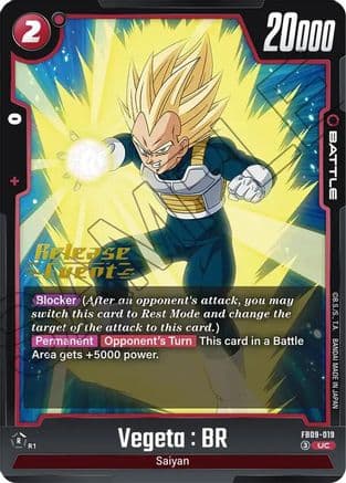 Vegeta : BR - FB09-019 — Dual Evolution Release Event Cards