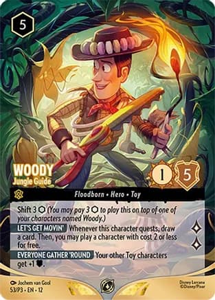 Woody - Jungle Guide (Store Championship Participant) — Disney Lorcana Promo Cards