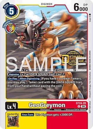 GeoGreymon (Welcome Tamers Pack Vol.2) — Starter Deck 24: Data Squad Release Event Cards