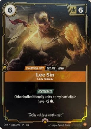 Lee Sin - Centered — Riftbound Organized Play Promotional Cards