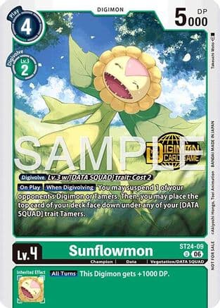 Sunflowmon (Welcome Tamers Pack Vol.2) — Starter Deck 24: Data Squad Release Event Cards