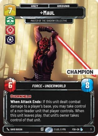 Maul - Master of the Shadow Collective (Champion) — Organized Play Promos
