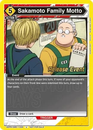 Sakamoto Family Motto — UE19BT: SAKAMOTO DAYS Release Event Cards