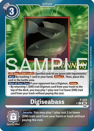 Digiseabass (Official Store Tournament 2026 Vol. 3 Winner) — Digimon Promotion Cards