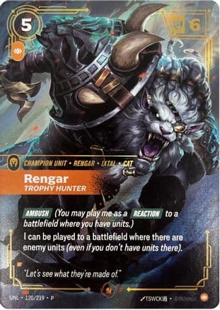 Rengar - Trophy Hunter — Riftbound Organized Play Promotional Cards