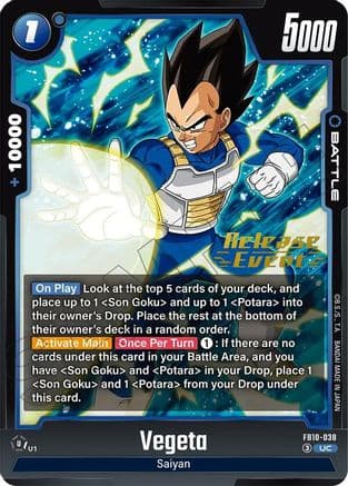 Vegeta - FB10-038 — Cross Force Release Event Cards