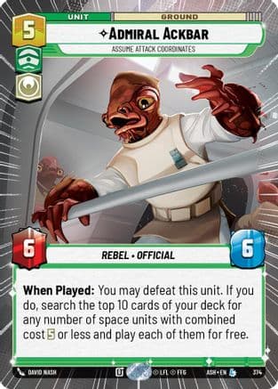 Admiral Ackbar - Assume Attack Coordinates (Hyperspace) — Ashes of the Empire