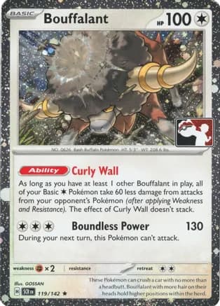 Bouffalant - 119/142 (Cosmos Holo) — Prize Pack Series Cards