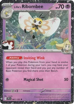 Lillie's Ribombee - 067/159 (Cosmos Holo) — Prize Pack Series Cards