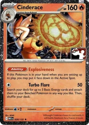 Cinderace - 028/132 (Cosmos Holo) — Prize Pack Series Cards