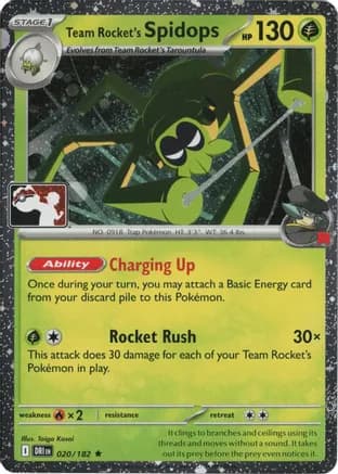 Team Rocket's Spidops - 020/182 (Cosmos Holo) — Prize Pack Series Cards