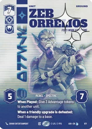 Zeb Orrelios - Fists Work Every Time (Prestige Foil) — Ashes of the Empire