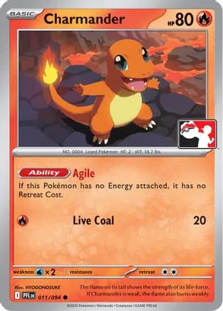Charmander - 011/094 — Prize Pack Series Cards