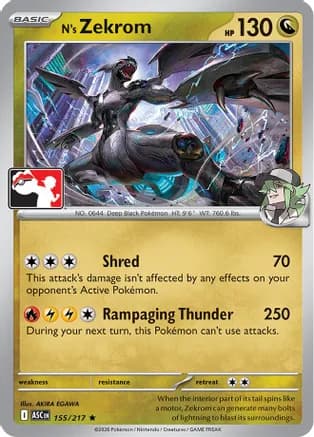 N's Zekrom - 155/217 — Prize Pack Series Cards