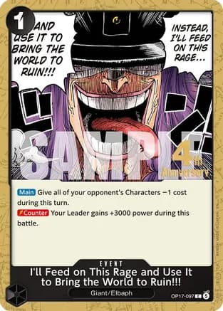 I'll Feed on This Rage and Use It to Bring the World to Ruin!!! — The World's Strongest Warriors Release Event Cards