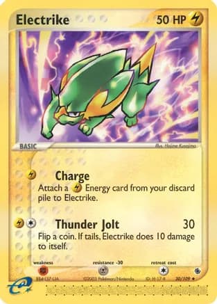 Electrike - 30/109 — EX Ruby and Sapphire