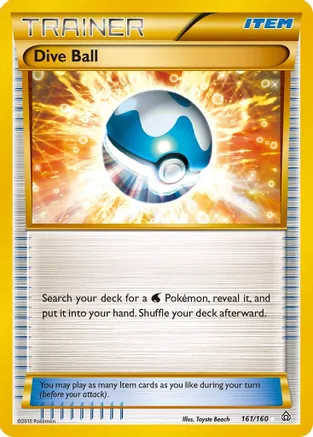 Dive Ball (161 Secret Rare) — XY - Primal Clash